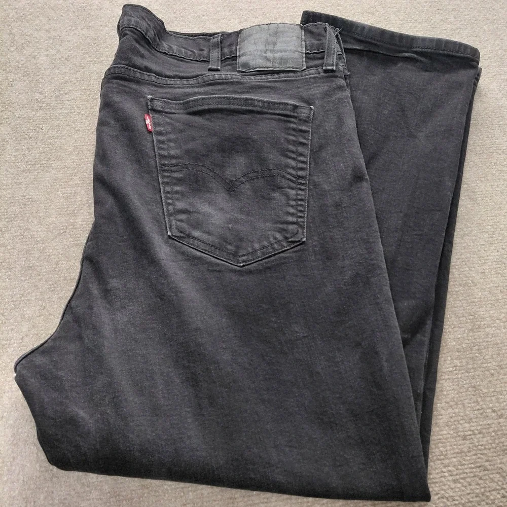 Levi's 541 Athletic Taper Black Stretch Denim Jeans Men's Fits 42x27 Grunge Punk